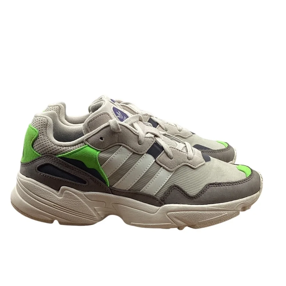 Adidas Yung-96 Mens Grey Crystal White Shock‎ Lime Sneakers F97177
